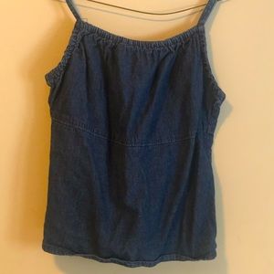 denim spaghetti strap tank top